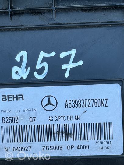 Mercedes-Benz Vito Viano W639 Montaje de la caja de climatización interior A6398302760