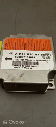Mercedes-Benz E W211 Module de contrôle airbag 2118205785