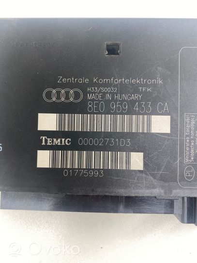 Audi A4 S4 B7 8E 8H Moduł / Sterownik komfortu 8E0959433CA