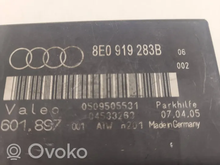 Audi A4 S4 B7 8E 8H Pysäköintitutkan (PCD) ohjainlaite/moduuli 8E0919283B