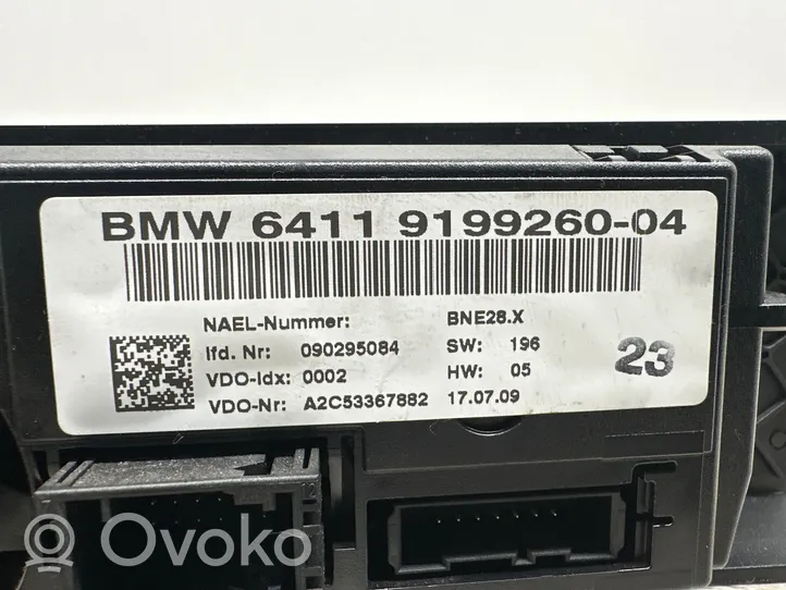 BMW 3 E90 E91 Oro kondicionieriaus/ klimato/ pečiuko valdymo blokas (salone) 9199260