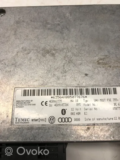 Audi A4 S4 B8 8K Bluetoothin ohjainlaite/moduuli 4E0862335