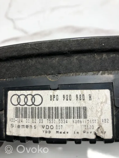 Audi A3 S3 8P Geschwindigkeitsmesser Cockpit 8P0920980H