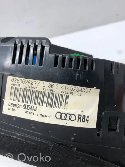 Audi A4 S4 B6 8E 8H Compteur de vitesse tableau de bord 8E0920950J