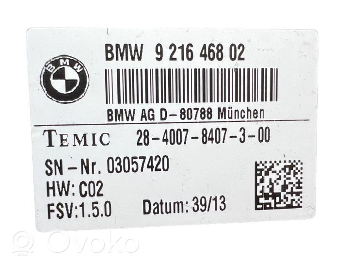 BMW 3 F30 F35 F31 Istuimen säädön moduuli 9216468