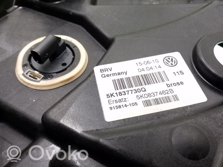 Volkswagen Golf VI Mechanizm podnoszenia szyby przedniej bez silnika 5K1837730Q