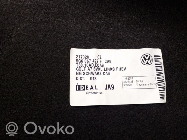 Volkswagen Golf VII Boczek / Tapicerka / bagażnika 5G6867427F