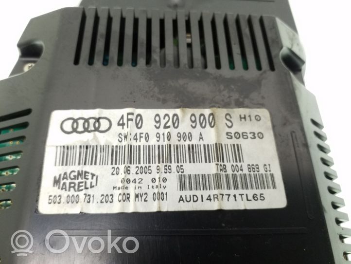 Audi A6 S6 C6 4F Spidometrs (instrumentu panelī) 4F0920900S