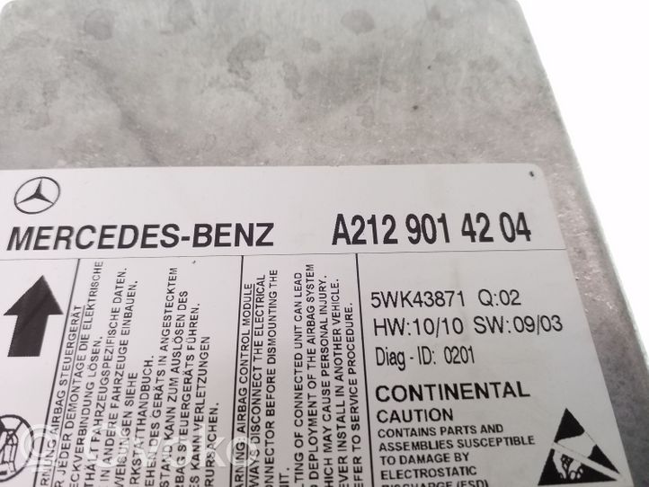 Mercedes-Benz E W212 Module de contrôle airbag A2129014204