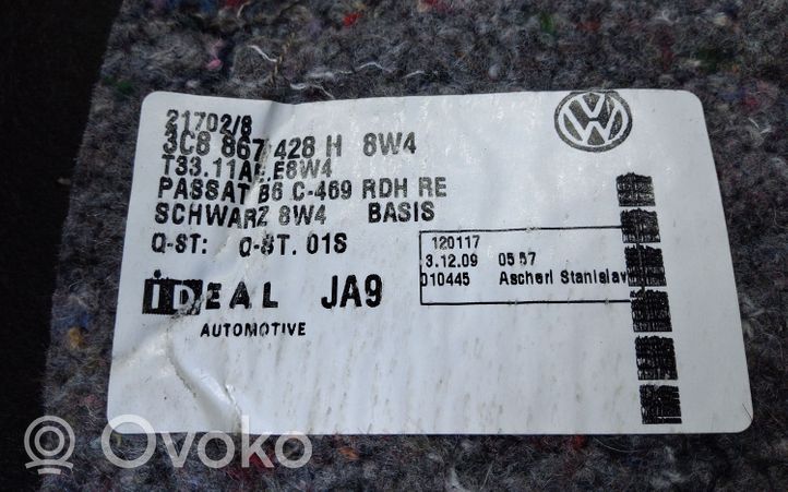 Volkswagen PASSAT CC Tavaratilan/takakontin alempi sivuverhoilu 3C8867428H