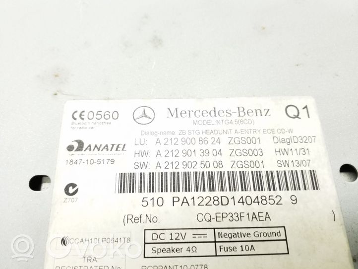 Mercedes-Benz E W212 Unità principale autoradio/CD/DVD/GPS A2129008624
