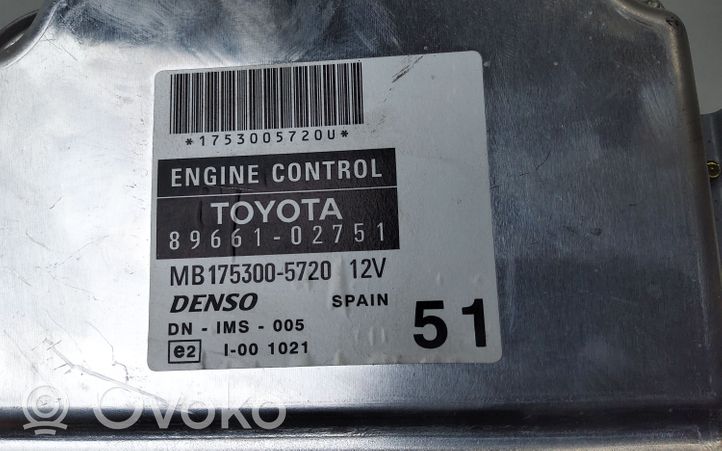Toyota Corolla Verso E121 Calculateur moteur ECU 8966102751