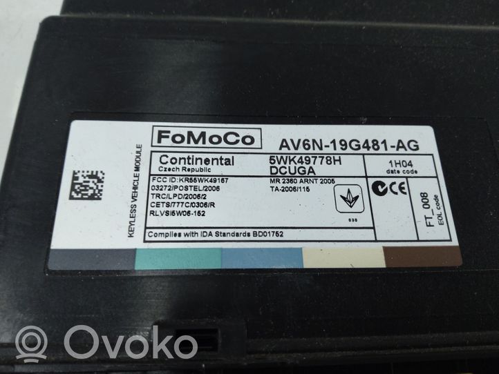 Ford Focus Moduł / Sterownik komfortu AV6N19G481AG