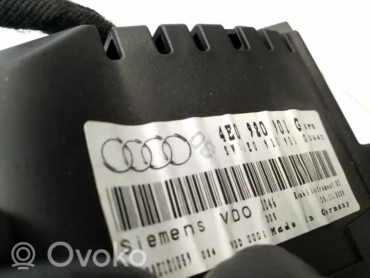 Audi A8 S8 D3 4E Compteur de vitesse tableau de bord 4E0920901G