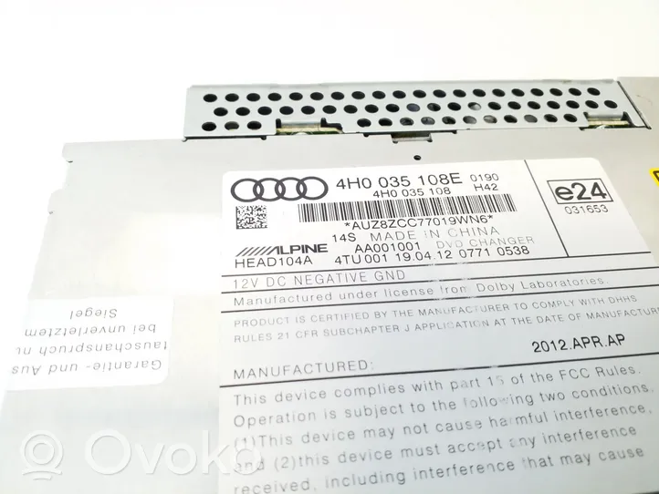 Audi A6 S6 C7 4G CD/DVD mainītājs 4H0035108E