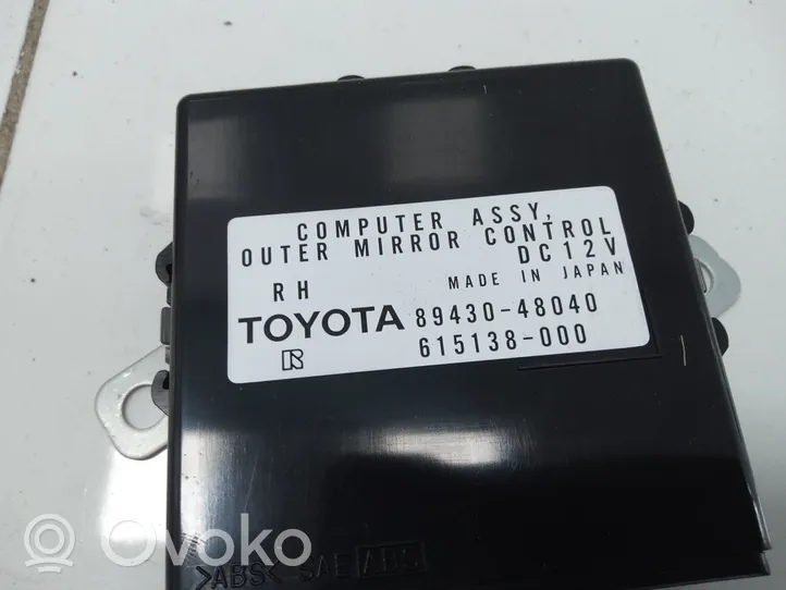 Lexus RX III Module de commande rétroviseur latéral 8943048040