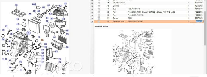 Saab 9-3 Ver2 Moteur actionneur de volet de climatisation 9180201