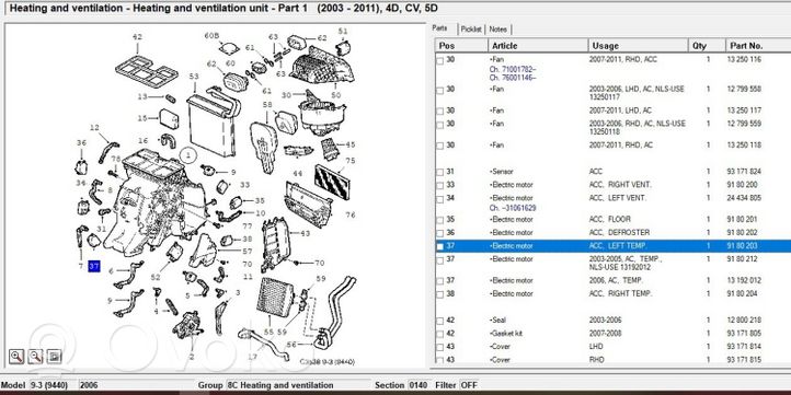 Saab 9-3 Ver2 Motorino attuatore ricircolo aria dell’A/C 09180203