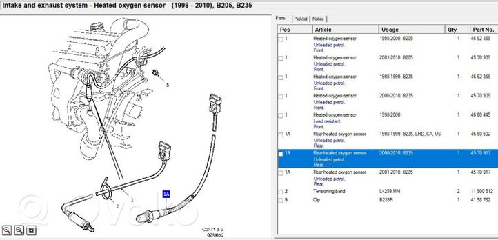 Saab 9-5 Sonda lambda 4570917