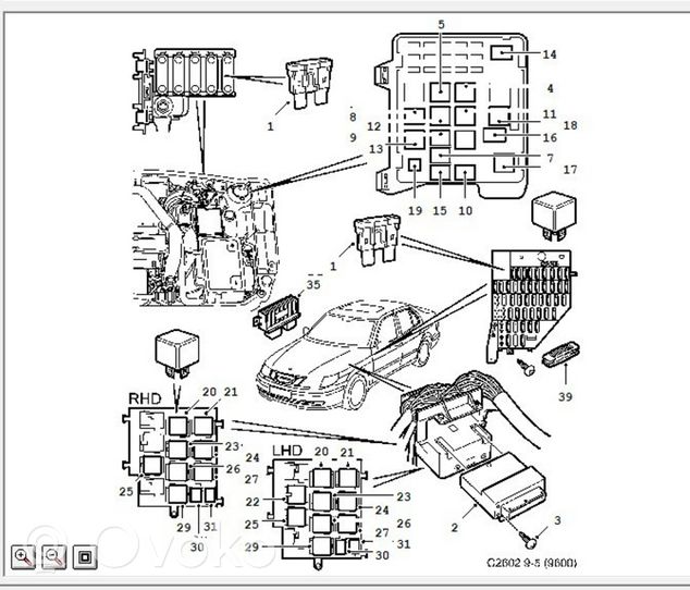 Saab 9-5 Sterownik świateł awaryjnych 90494959