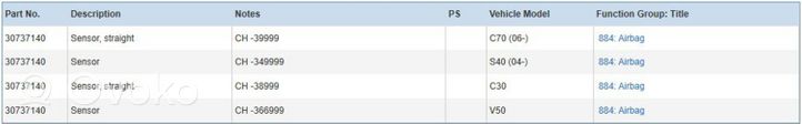 Volvo C70 Airbag deployment crash/impact sensor 30737140