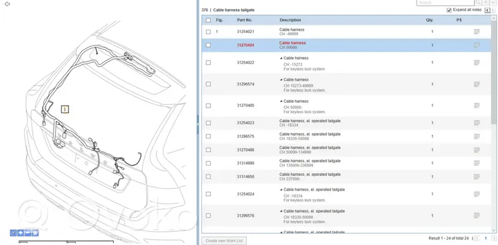 Volvo XC60 Brake wiring harness 31270484