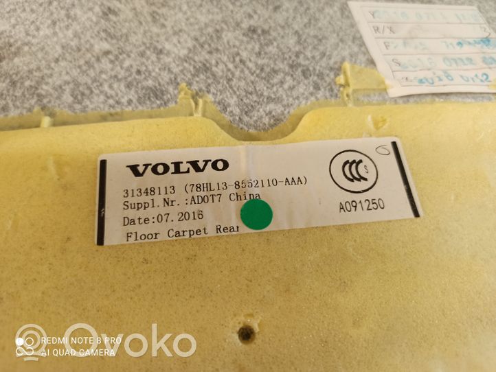 Volvo S60 Rear floor carpet liner 31348113