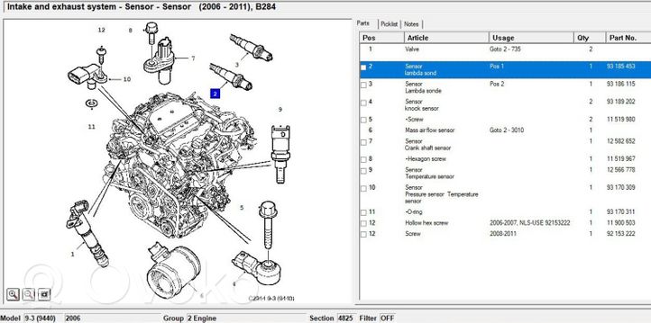 Saab 9-3 Ver2 Sonda lambda 0258017001