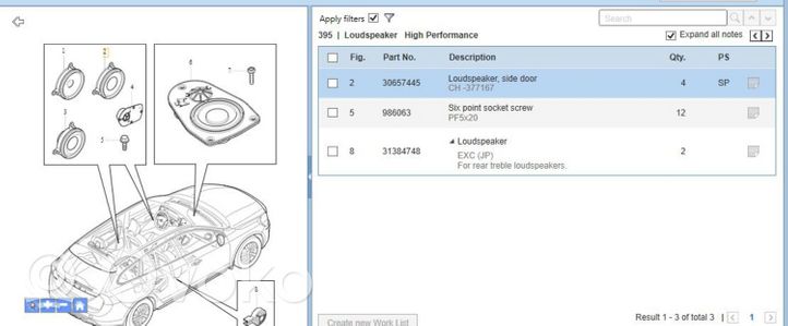 Volvo V60 Etuoven kaiutin 30657445