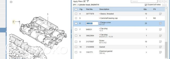 Volvo V60 Cache culbuteur 985135