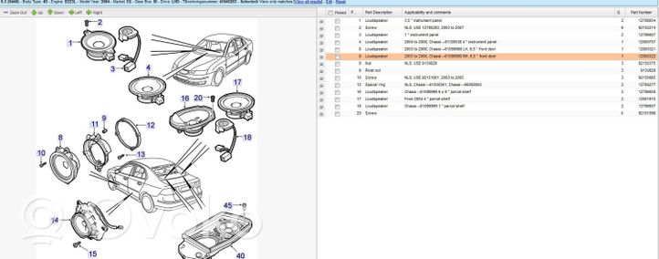 Saab 9-3 Ver2 Altoparlante portiera anteriore 12800322