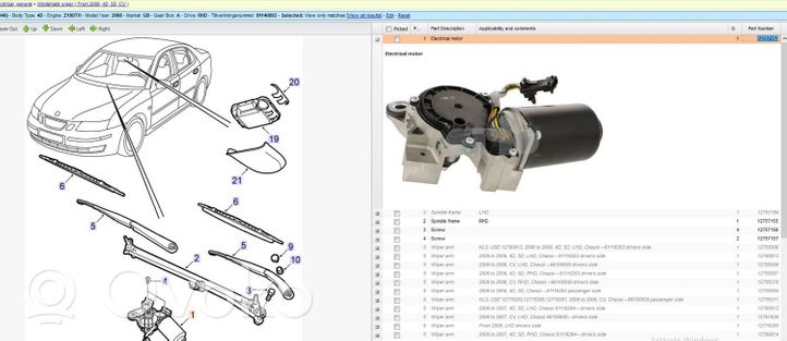 Saab 9-3 Ver2 Motorino del tergicristallo 12804710