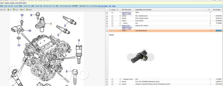 Saab 9-3 Ver2 Sensore di posizione albero a camme 12582652