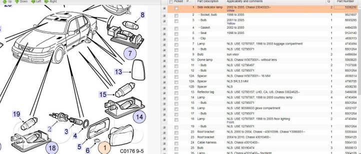 Saab 9-5 Indicatore di direzione del parafango anteriore 5336250