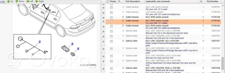 Saab 9-3 Ver2 Cablaggio per freni 12765162