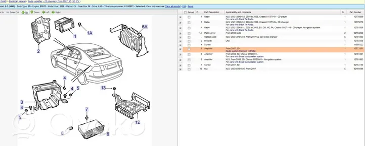 Saab 9-3 Ver2 Amplificatore 12773381