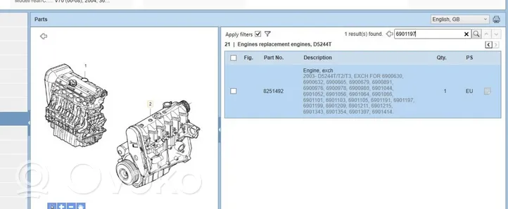 Volvo V70 Moteur 8692397