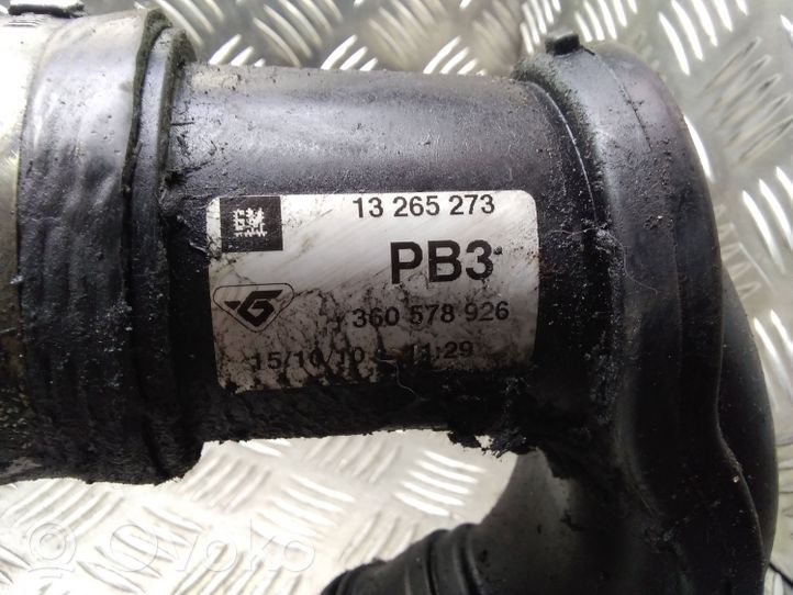 Opel Astra J Tube d'admission de tuyau de refroidisseur intermédiaire 13265273