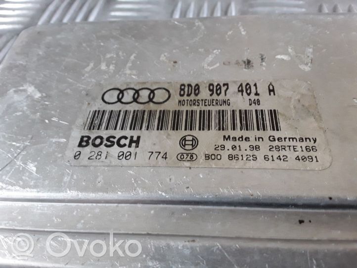 Audi A4 S4 B5 8D Moottorin ohjainlaite/moduuli 8D0907401A