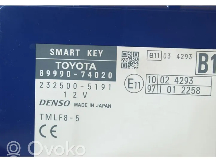 Toyota iQ Oven keskuslukituksen ohjausyksikön moduuli 8999074020