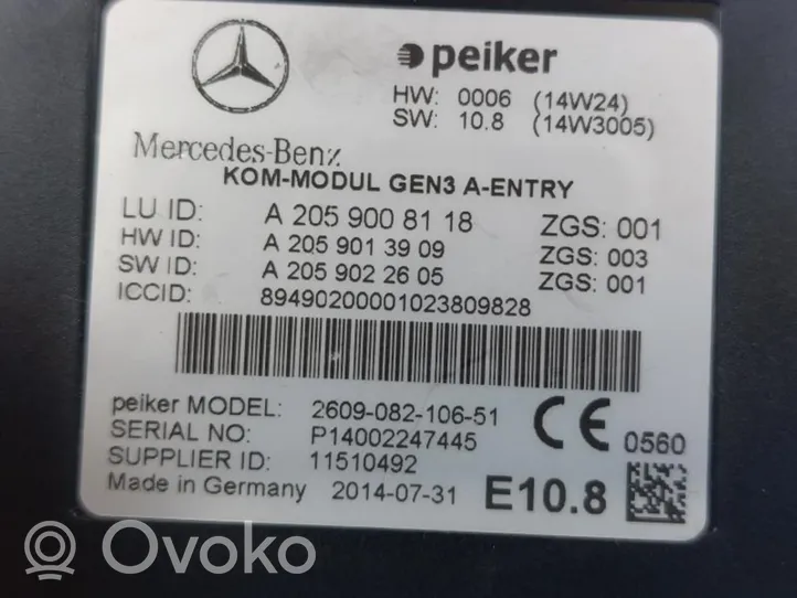 Mercedes-Benz C AMG W205 Sterownik / Moduł ECU A2059008118