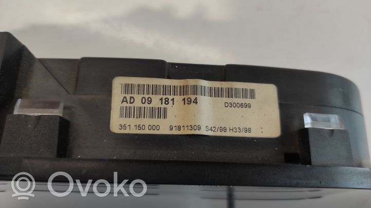 Opel Astra G Compteur de vitesse tableau de bord 351150000