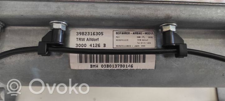 BMW 5 E39 Airbag del pasajero 3982316305