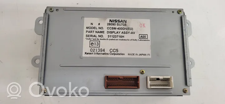 Nissan Almera Tino Monitori/näyttö/pieni näyttö 28090BU705