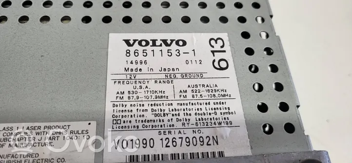 Volvo S60 Unità principale autoradio/CD/DVD/GPS 01267909