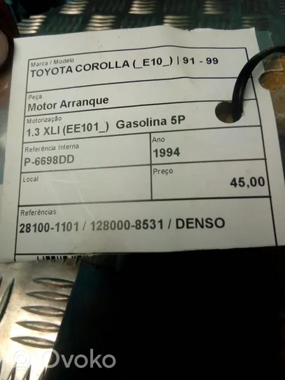 Toyota Corolla E100 Motor de arranque 