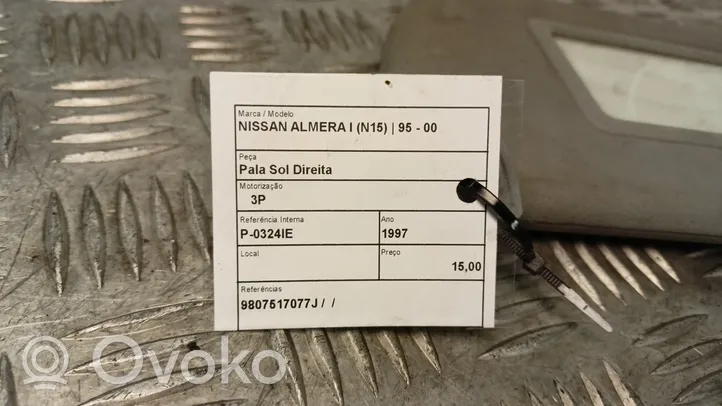 Nissan Almera Häikäisysuojan kiinnityskoukun kiinnike 