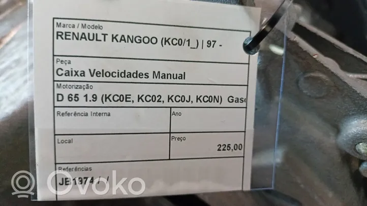Renault Kangoo I Caja de cambios manual de 5 velocidades 