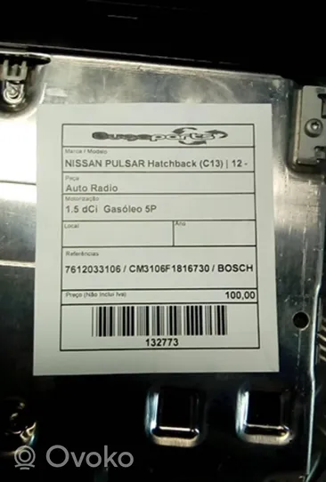 Nissan Pulsar Panel / Radioodtwarzacz CD/DVD/GPS 