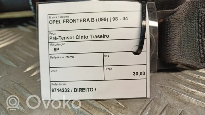 Opel Frontera B Ceinture de sécurité arrière 